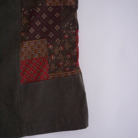 Vintage Lana Lee Canada Olive Green Paisley Patchwork Button Up Vest 16 L - Picture 5 of 9